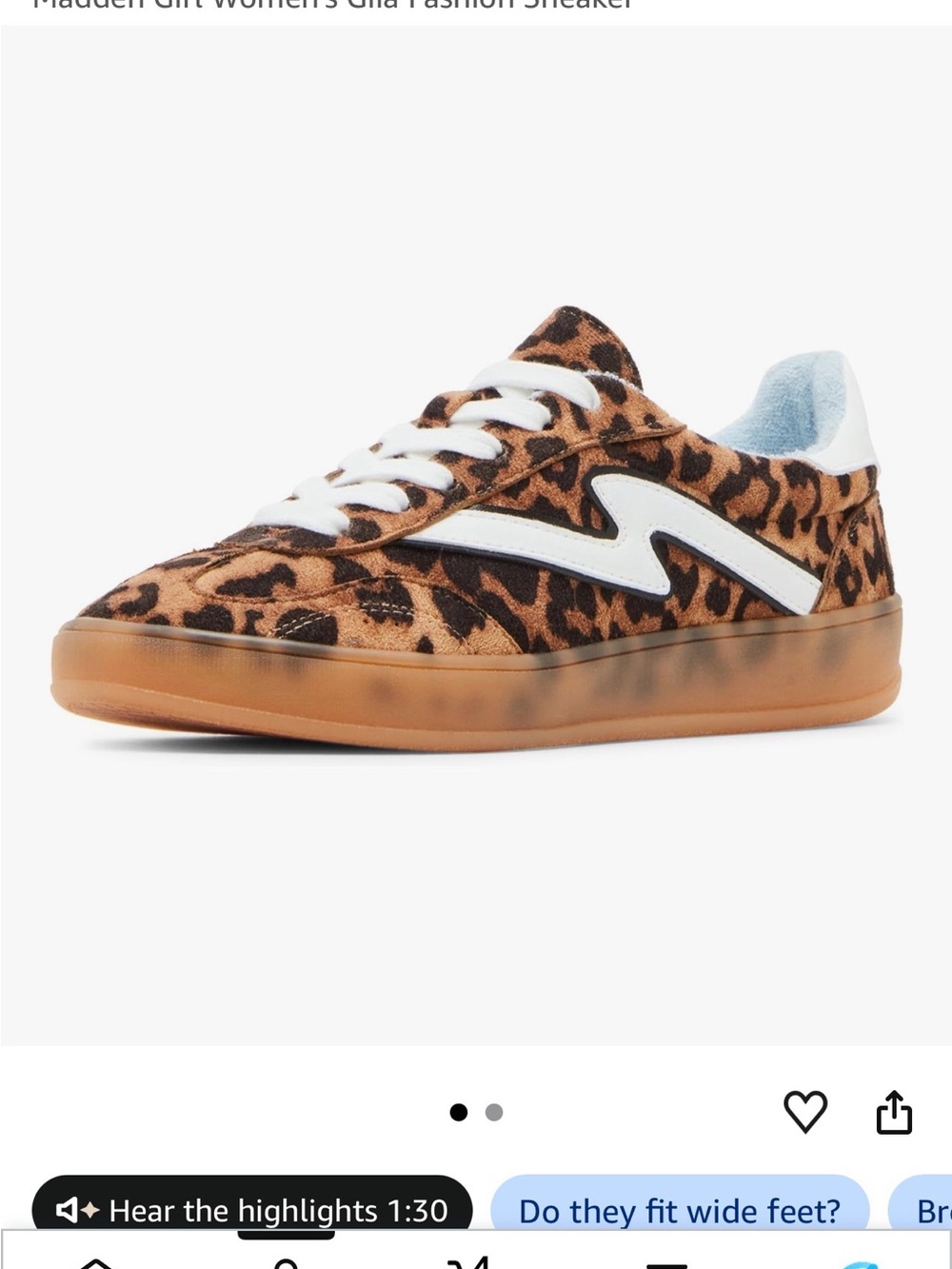 Madden Girl Leopard Print Sneakers with White Accent - Picture 6 of 6